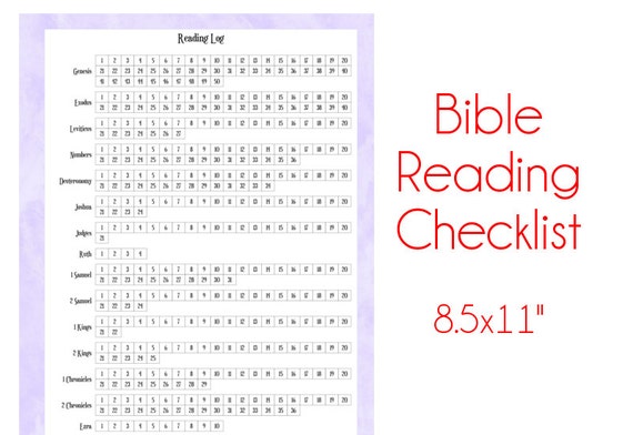 Bible Reading Checklist Printable Fresco by AllAboutFaith on Etsy