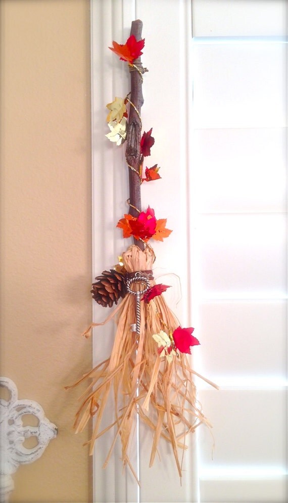 Items similar to Autumn Leaves Petite Decorative Broom on Etsy