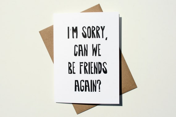 Friendship Sorry Card // Fun Apology // I'm by NoCoastPaperCo