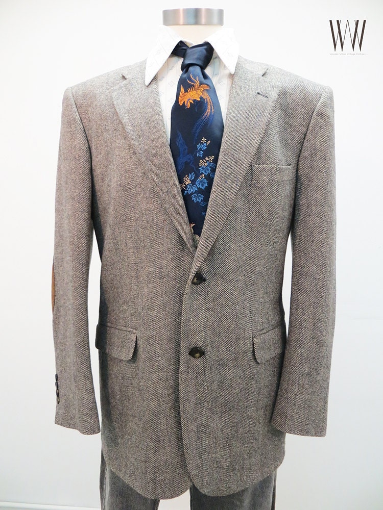 80's Tweed Professor Suit Jacket with by WoodenWheelVintage