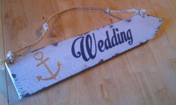 Nautical Wedding Sign Anchor Miltary Wedding Decoration Wedding Arrow Navy Blue Wedding Sign