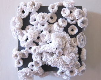 Free form crochet art - fiber wall art - textile home decor - kids home decor - Little Universe