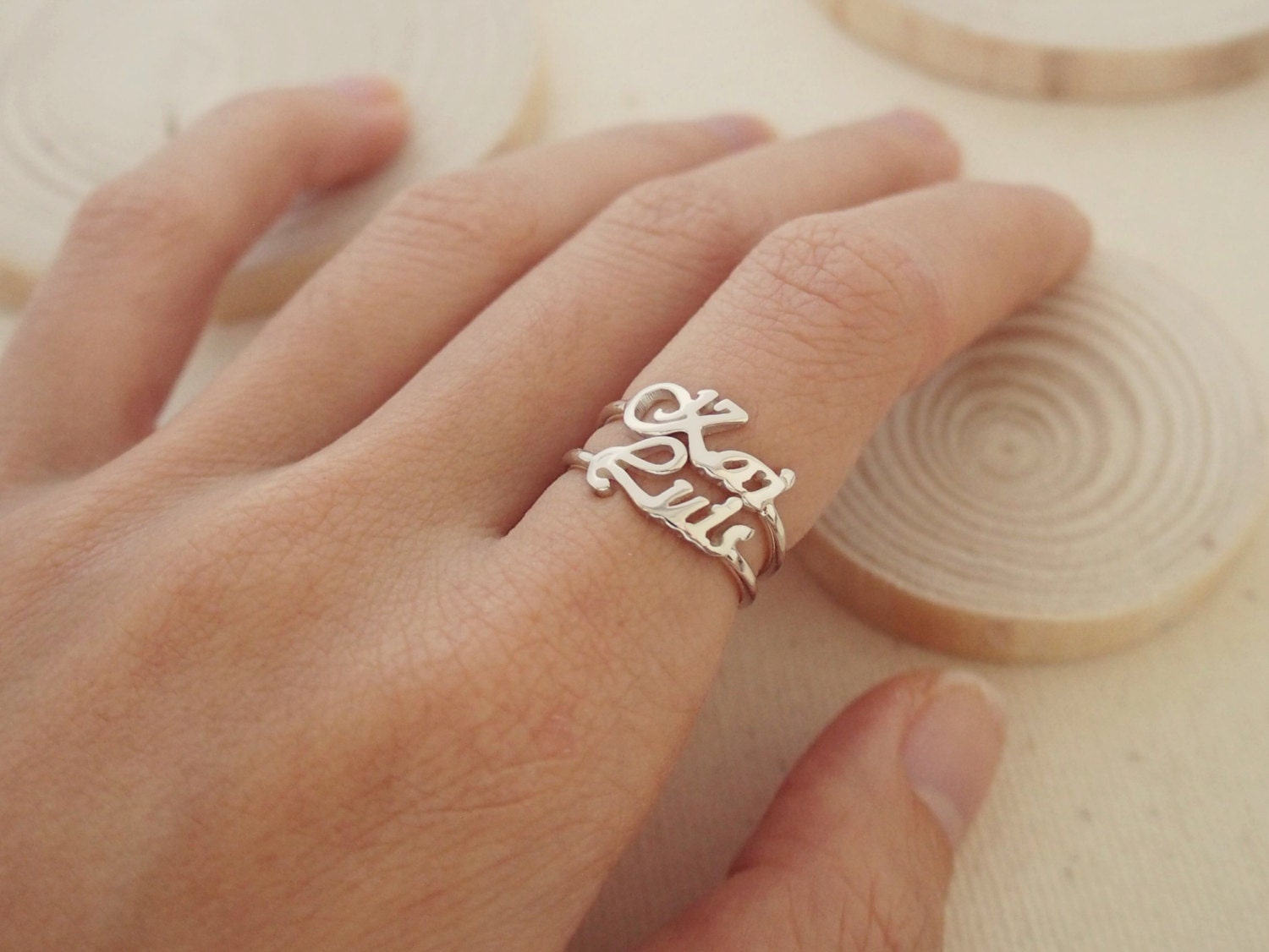 40% OFF Stacking Name Ring Custom Name by CaitlynMinimalist