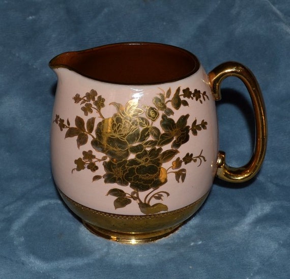 Sadler Pitcher England Lustreware Gold by ChicMouseVintage on Etsy