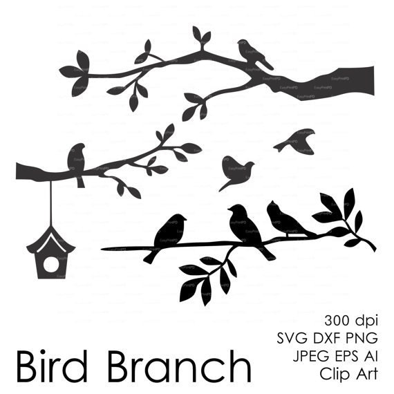 Download Bird Branch Cut File eps svg dxf ai jpg png Silhouettes