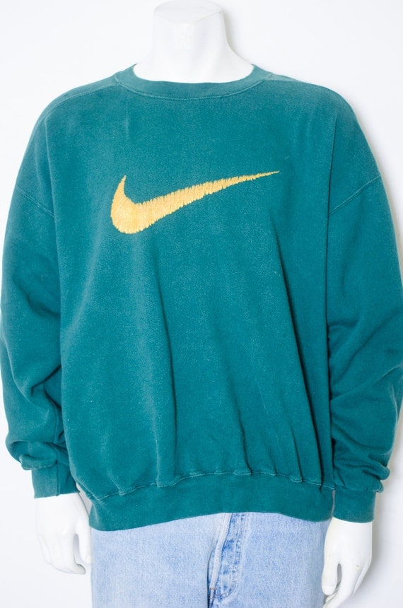Nike Green Pullover Sweatshirt with Embroidered Check mark