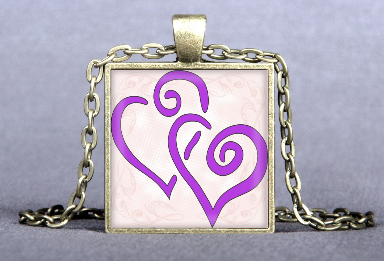 HEARTS ENTWINED NECKLACE Purple Passion by CloseEncountersBling