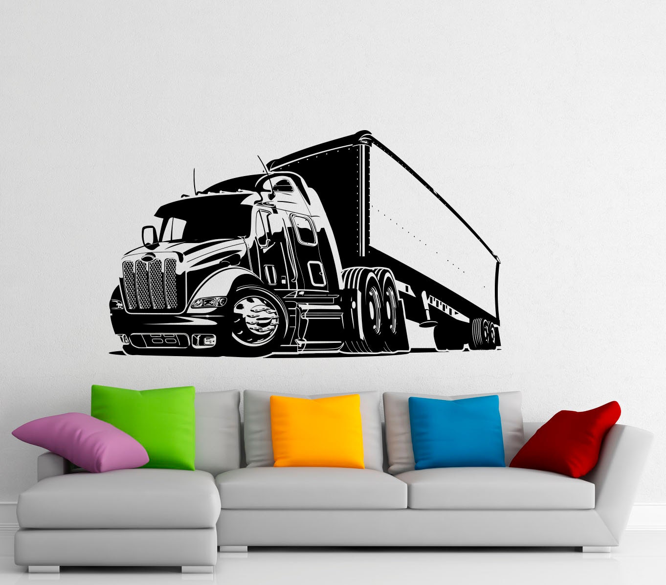 Semi Truck Wall Decal Vinyl Stickers Big Car Home Interior Art