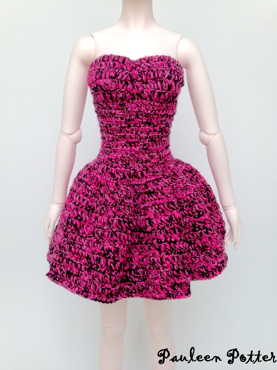 Strapless crochet dress for 24 inch balljointed by PauleenPotter