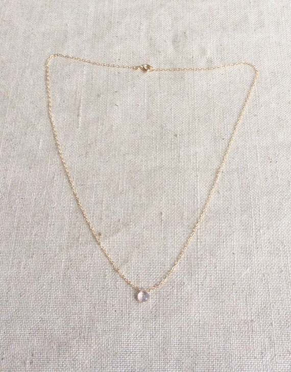Gold Rose Quartz Itty Bitty Necklace main image 1