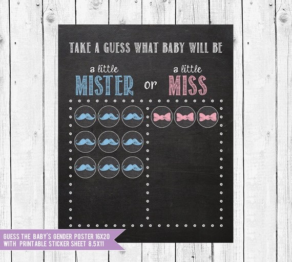 Guess the babys gender // chalkboard gender reveal party