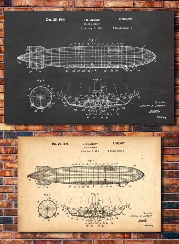 Airship Patent Print Art 1944 by CatkumaPatentPress on Etsy