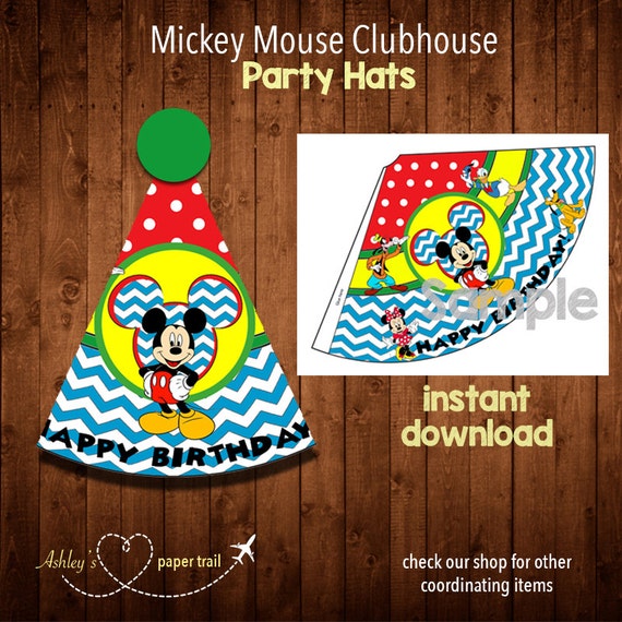 MICKEY MOUSE CLUBHOUSE Birthday party hats by AshleysPaperTrail