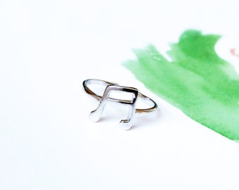 Silver Musical Note Ring 925 Silver Knuckle Ring Adjustable Open Ring Midi Ring Multifinger Ring Simple Stack Ring Ideal Gift Symbol Ring