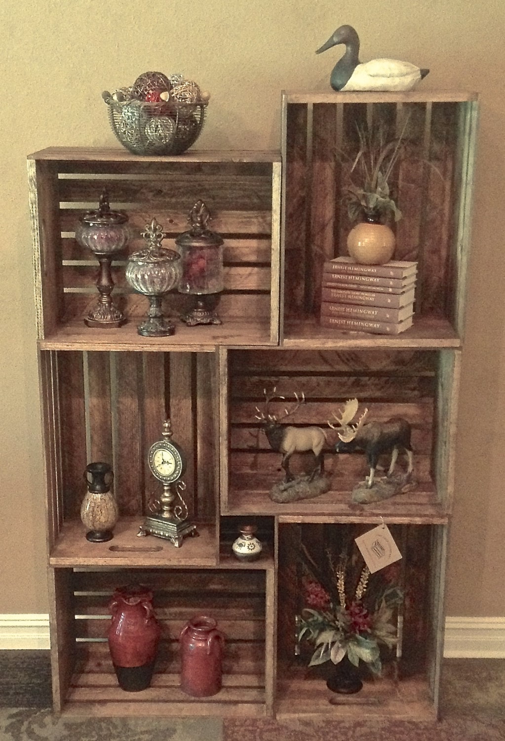 Set of Six Extra Large Wood Crates 24L x 18W x 11 by TheCrateCo