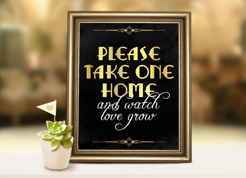 Wedding printables: Please take one home sign. Wedding favors