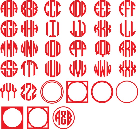 Download 3 Letter Circle Monogram SVG by ClarksCustomCutz on Etsy