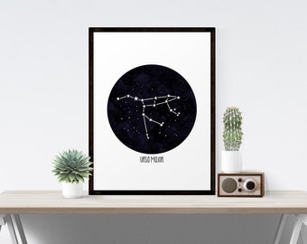 Printable Art , Ursa Major Constellation, The Great Bear, The Big Dipper, Instant Download Art, Stargazer Series