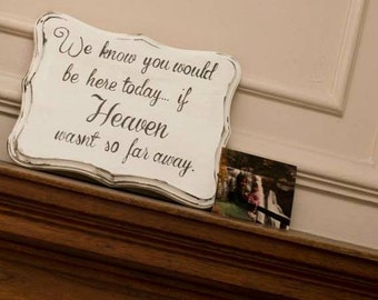 Memorial Sign- We know you would be here today...if Heaven wasn't so far away