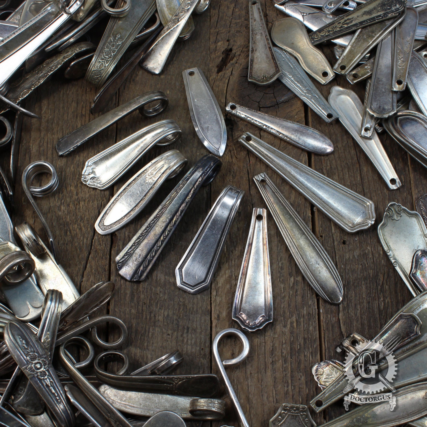 Bulk Spoon Pendant Assortment 10 Pieces Recycled Sterling