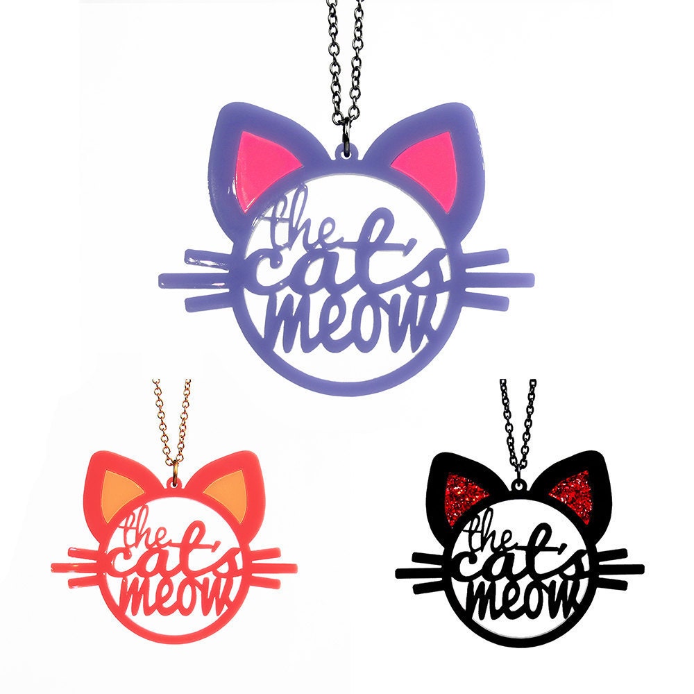 The Cat's Meow Necklace Cat Necklace Laser Cut