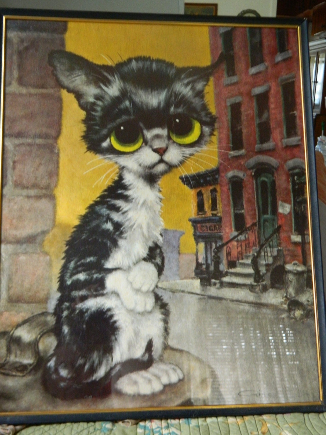 Vintage Gig Keane Cat Big Eyes Pity Kitty 1960's Pop Art