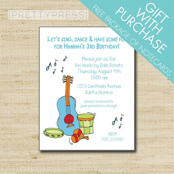 Music Themed Birthday Invitations 10