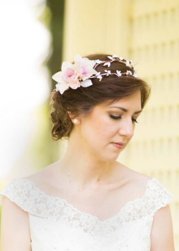 bridal headpiece wedding hair piece silk flower by