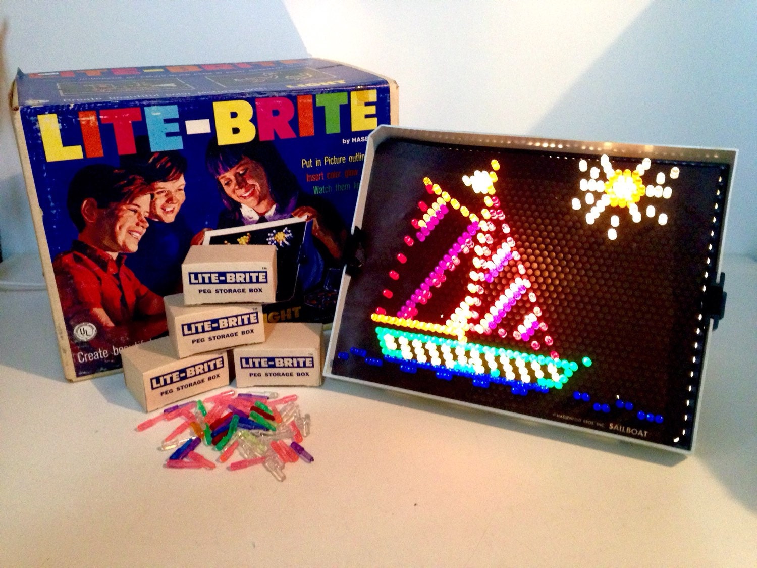 vintage Lite Brite toy Milton Bradley by ninedoorsvintage on Etsy