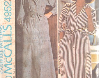 1970s McCalls 4952 Misses HALSTON Dress Pattern Womens Vintage Sewing Pattern Size 12 Bust 34 UNCUT