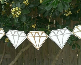 Gold and Silver Glitter Diamond Garland, Wedding Garland, Bridal Shower, Engagement Party