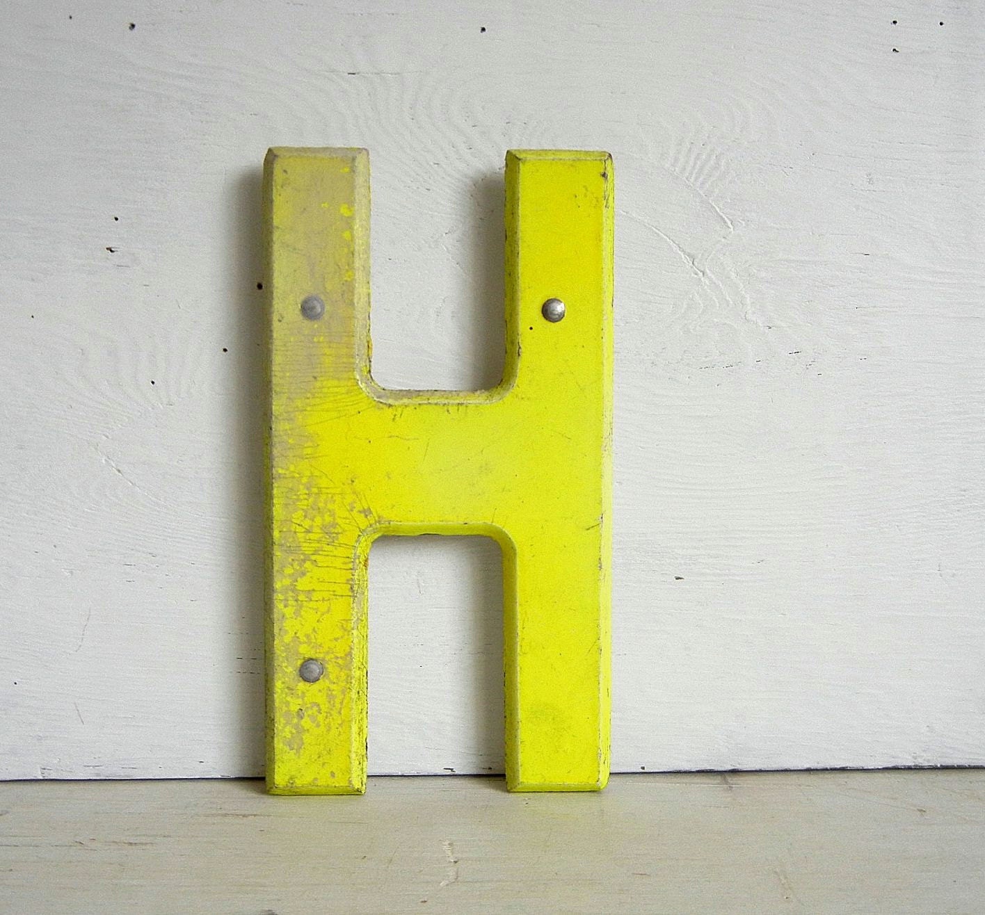 Letter H Yellow Marquee Letter Neon Yellow Upper Case H