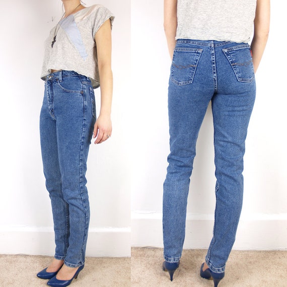 vintage 80s 90s Ikeda jeans 27 skinny high waist // made
