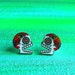 LAST ONE - Colorful Sugar Skull Profile Earrings
