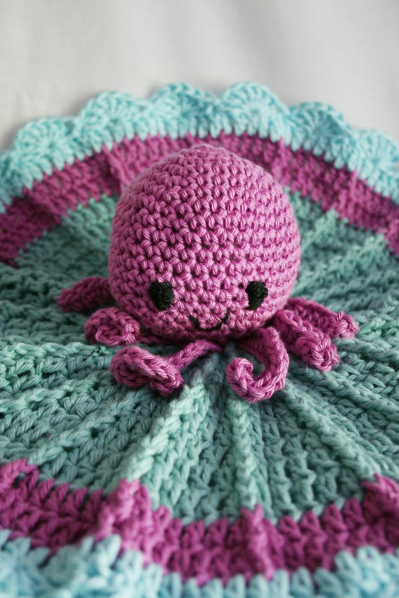 Items similar to Baby Lovey Sweet Stuffed Octopus for a Boy - Crochet ...