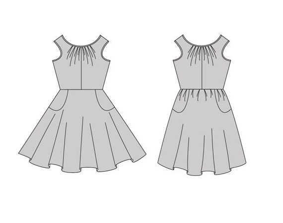 Felicity Dress Ladies PDF Sewing Pattern Multi by Jenniferlauren