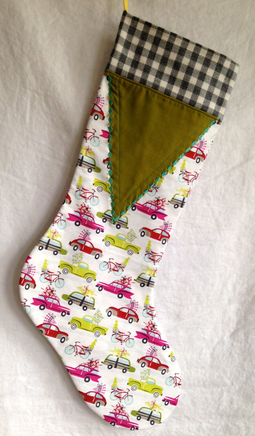 Vintage Car Holiday Stocking