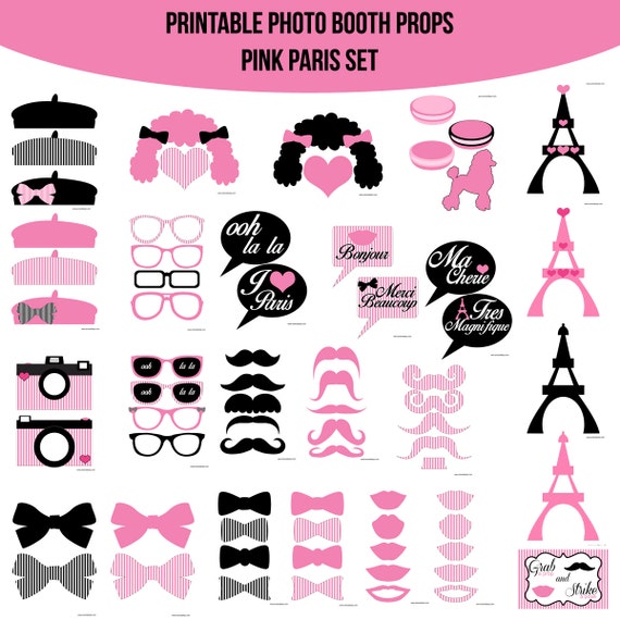 Instant Download Paris France French Pink By AmandaKPrintables