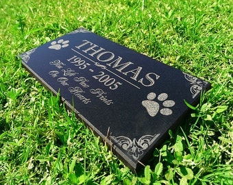 Personalized Dog Memorial Cat Memorial Granite Stone Pet Grave Marker Engraved In Memory of Headstone Custom Engraved Garden Memorial Stone