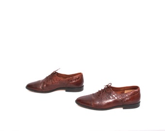 mens size 9.5 GIORGIO BRUTINI oxblood leather 80s OXFORD slip on loafers