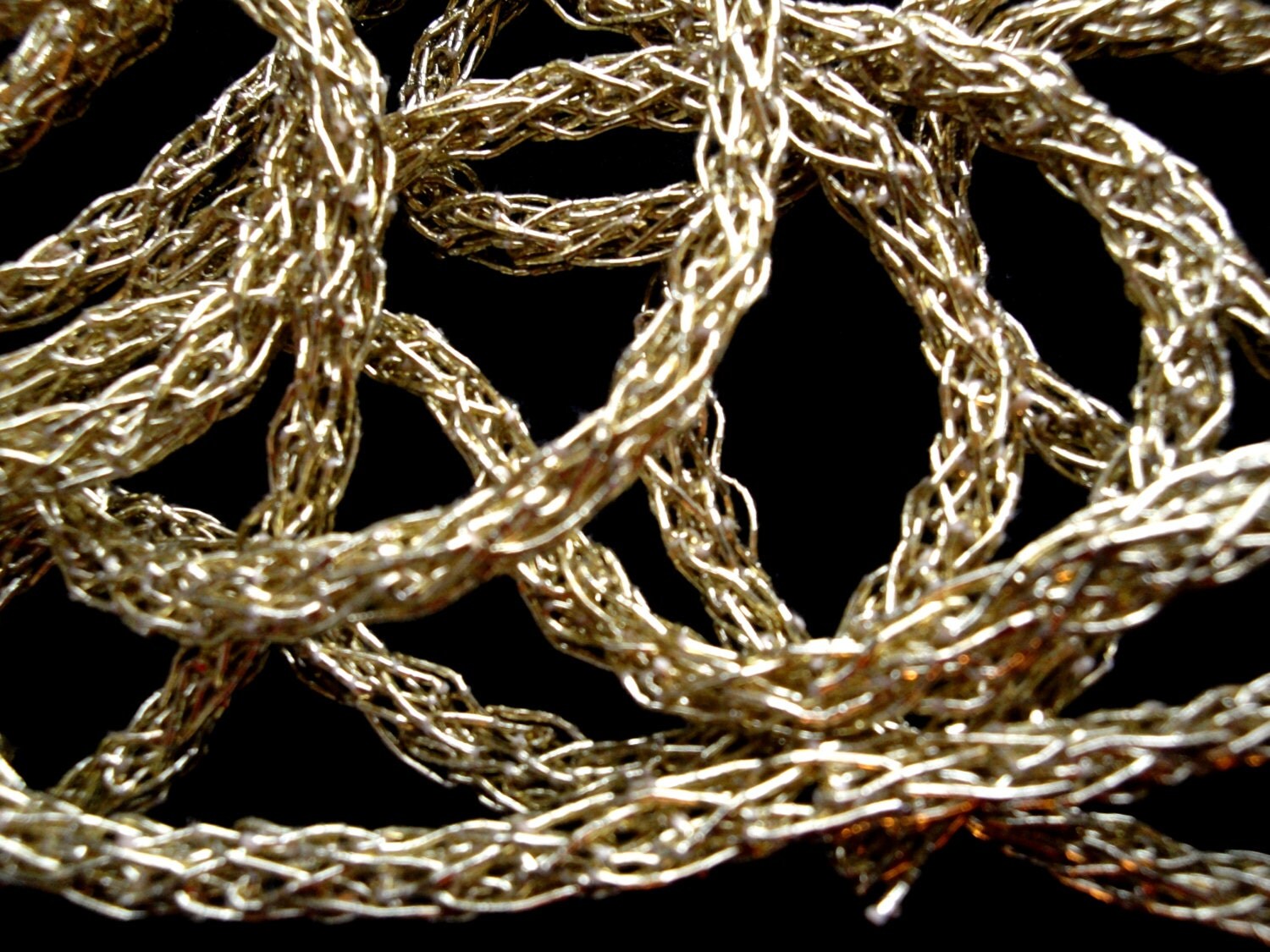 Gold Metallic Mesh Chain Cord Gold Trim Metallic by fabricdepo