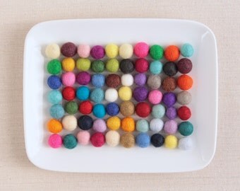 Felt Pom-Poms // 1.5cm Felt Balls by Benzie // Felt Garland, Felt Balls, DIY Felt Garland Kit, Wool Felt Balls, Felted Balls, Felt Beads
