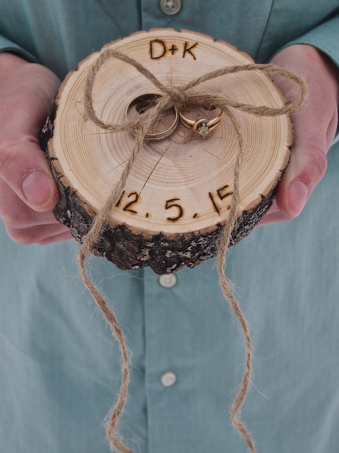 RING Pillow RUSTIC Ring Bearer Pillow Wood Slice