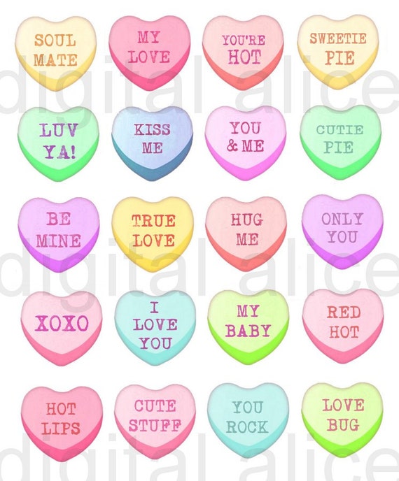 Printable Candy Heart Phrases