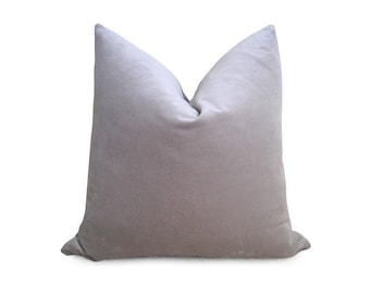 Cotton Velvet Pillow Cover - Gray - More Sizes 18 inch 20 inch 22 inch - Gray Pillow - Velvet Pillow - Silver Pillow - Decorative Pillow