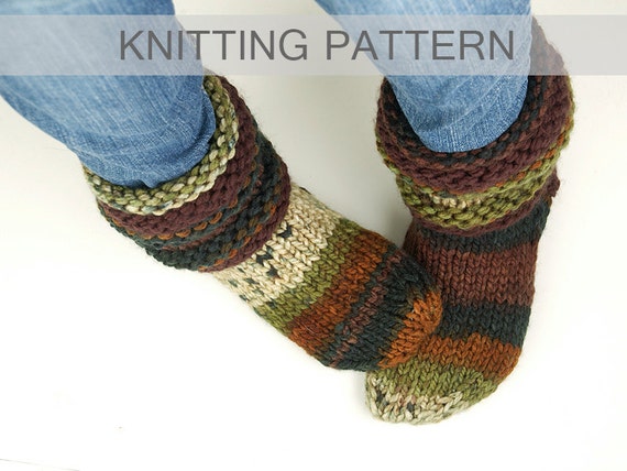 PATTERN - Knitted Slipper Socks