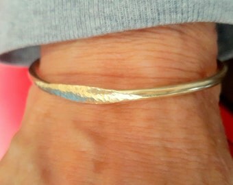 Gold Signet Cuff Bracelet, Trendy Bangle Bracelet, Stacking Bracelet, Open Bangle Bracelet, Handmade Bracelets, Open Cuff,