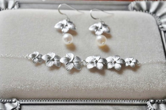 Jewelry Set - Sterling Silver, Hawaii Beach Wedding, Freshwater pearl ...