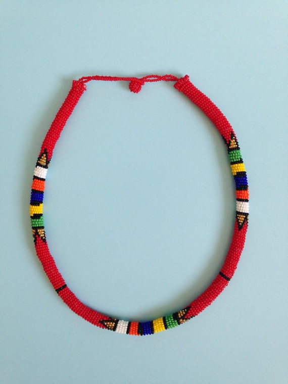 Traditional Zulu Necklace red