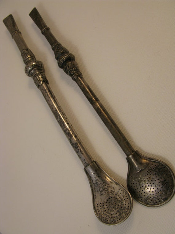 Items similar to Two Vintage Tea Strainer Drink Straws on Etsy